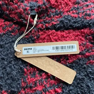 NWT Skims Soft Cozy Knit Unisex Hoodie Brick Buffalo Check Discontinued S/M thumbnail 3