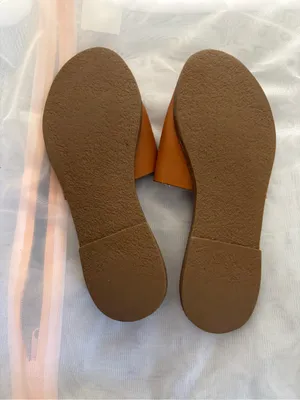 Madewell Leather Slide Sandals in Cognac Brown Size 6.5 thumbnail 4