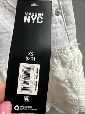 Madden NYC NWT White Eyelet Denim Skirt Y2K New Size XS thumbnail 6