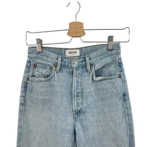 Agolde Riley High‎ Rise Straight Crop Jeans Denim Shatter Wash Blue Size 24 thumbnail 4