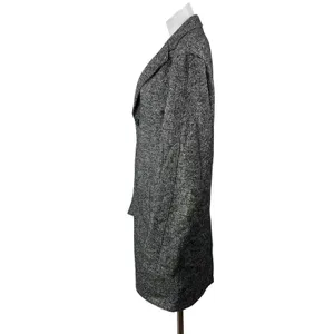 Reiss Women's Dark Gray Wool Long Sleeve Notch Lapel Trench Coat Jacket Size M thumbnail 2