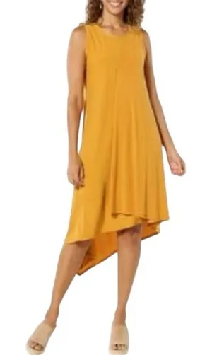 Antthony High Low Sleeveless Dress Womens Medium Mustard Yellow NWT Tank Style‎ thumbnail 1