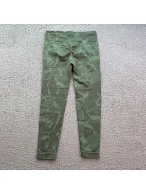 Gymshark Camo Seamless Leggings Green High Waisted Workout XL Gym Bodybuilding thumbnail 2