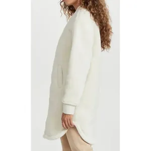Angel's Advocate Bomber Sherpa Fuzzy Teddy Faux Fur Long Coat Jacket thumbnail 4