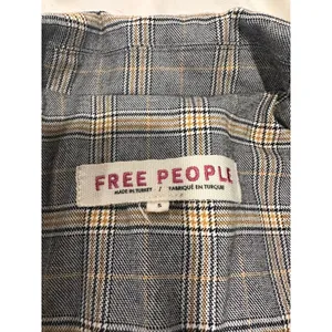 Free People Preppy Academia Plaid Double Breasted Blazer Sz:M Grey Yellow Jacket thumbnail 8