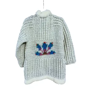 Vintage Andriano 1970's Chunky Knit Cardigan Oversized Bohemian Hippie Sweater thumbnail 5