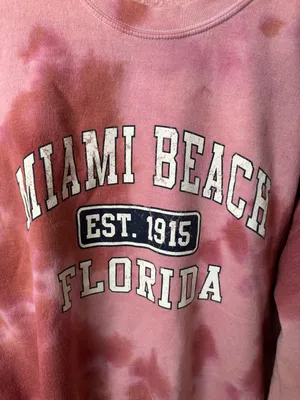 Miami Beach Crewneck Sweatshirt Pink Size XXL thumbnail 3