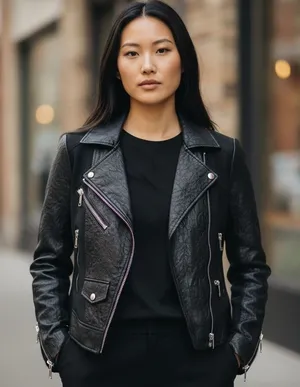 Joie Black Moto Jacket Size Small thumbnail 1