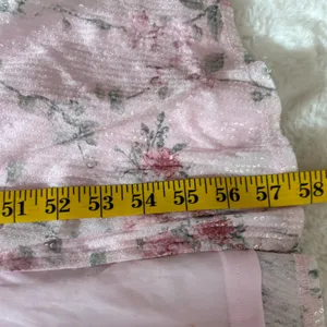 Lulus Flourishing Shine Light Pink Floral Sequin Tiered Maxi Dress Size Large thumbnail 9
