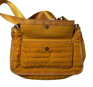 Quilted Crossbody Bag Mustard Gold Puffer Casual Nylon Gorpcore Utility Purse thumbnail 1