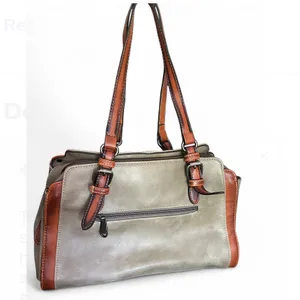 Hema Zhuofan Women's Bag 2tone Brown Leather Shoulder Purse thumbnail 2