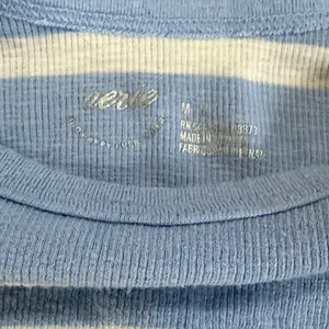 Aerie Light Blue and White Striped Crop Top thumbnail 2