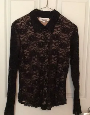 Beautiful black lace blouse thumbnail 1
