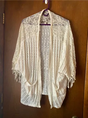 Ivory Crochet Kimono Size Large thumbnail 1
