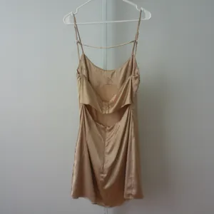 Papermoon Satin Office Siren Bella Swan Dainty Ethereal Mini Slip Dress L Beige thumbnail 5