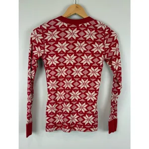 Hanna Andersson Long John Pajamas SET Scandi Snowflake Women's Size XS thumbnail 3