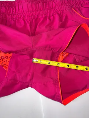 Brooks Women's Bright Pink Athletic Shorts with Orange Trim thumbnail 7