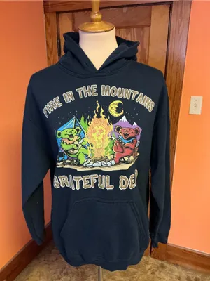 Grateful Dead Fire on the Mountain Dancing Bears Hoodie Medium Navy thumbnail 4