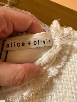 NWT Alice + Olivia Coley Tweed Sleeveless Mini Dress in White thumbnail 3