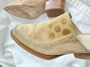 Rag and Bone Weiss heel Slipon mule in dune suede color thumbnail 6