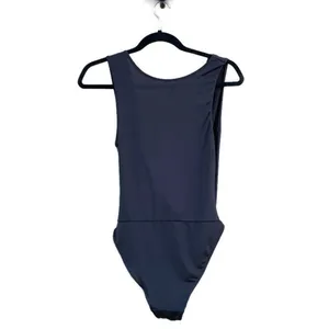 Out From Under Urban Outfitters Drape Front Black Tank Bodysuit Medium thumbnail 2