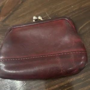 Vintage Coach Kisslock Coin Purse Red Mahogany Leather Small Change Pouch Wallet thumbnail 2