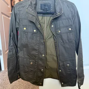 J. Crew 100% Cotton Downtown Field Women’s Jacket in Olive Green thumbnail 1
