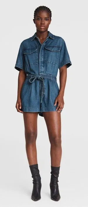 Rag &‎ Bone Featherweight Surplus Romper Size XXS Blue thumbnail 1