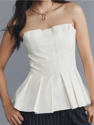 Reformation Ashlyn Strapless Pleated Top thumbnail 1