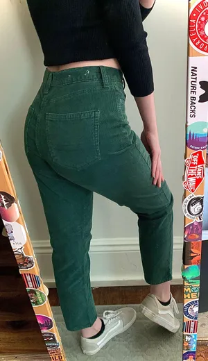 American Eagle Green Corduroy Pants thumbnail 4