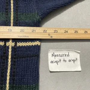 Christopher & Banks Vintage Boxy Plaid Sweater Size Medium Cardigan Old Money Twee Dark Academia thumbnail 7
