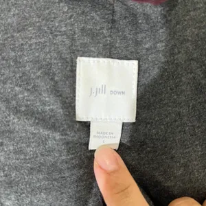 J.Jill Women’s Long Hooded Down Puffer‎ Coat Burgundy Size Large thumbnail 4