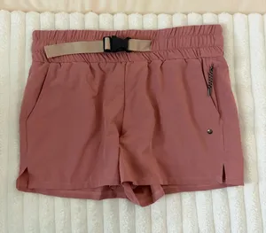 BearPaw Dusty Rose Athletic Elastic Waist Shorts with Belt thumbnail 1