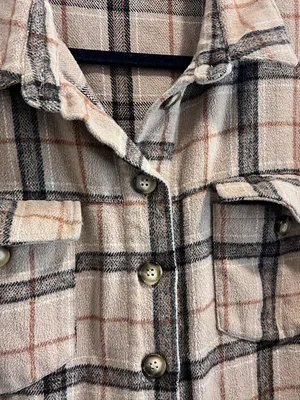 Missguided brown Flannel shacket thumbnail 2