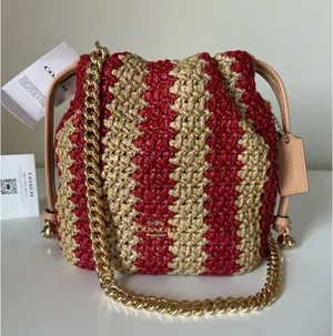 Coach Faye Mini Drawstring Bag With Stripes  thumbnail 1