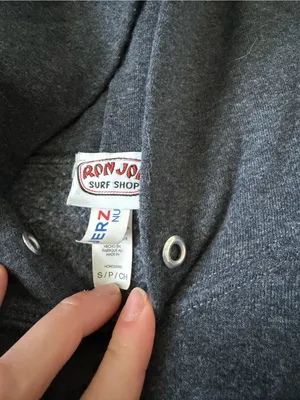 Ron Jon Charcoal Gray Pullover Hoodie with Surf Patch thumbnail 5