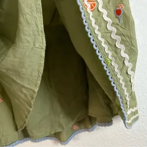 Roller Rabbit Ocaso Ashton Skirt Womens Size 36” XXS Green Fruit Shrimp Spritz thumbnail 6