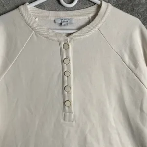 Ann Taylor Cream Sweatshirt Minimalist Cozy Lounge‎ Top Size XL Cotton Blend New thumbnail 5