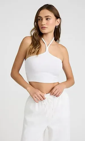 Express White Halter Crop Top - Women thumbnail 1