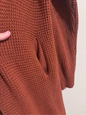 Petal & Pup Long Open-Front Cardigan - Rust Brown thumbnail 3