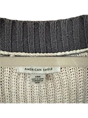 American Eagle Outfitters Striped V-Neck Sweater thumbnail 3