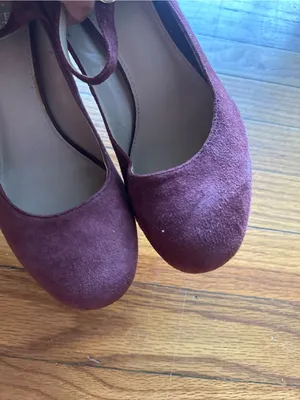 Vince Camuto Plum Suede Mary Jane Block Heels Sz 8.5M thumbnail 5