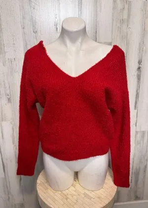Almost famous red sweater with twisted back thumbnail 1