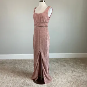 Pink Metallic Beaded Column Gown Women's Size 4 Formal Dress thumbnail 2