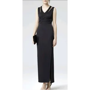 REISS Snares satin maxi dress size 0-Navy lace detail Minimalist Formal Classic thumbnail 2