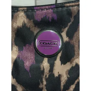 COACH NWT Ocelot Hobo Violet Multi Animal Print F26033 Large Logo thumbnail 4