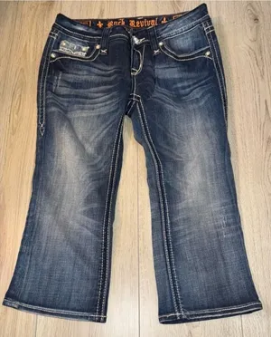 Rock Revival sora capri crop cropped Women's Dark Blue Jeans thumbnail 1