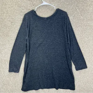 Imperfect Old‎ Navy charcoal gray long sleeve shirt stretchy comfy XXL 2018 top thumbnail 2