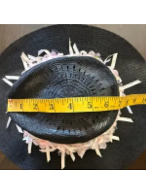 Handcrafted Cowboy Hat Floral Applique Black OS thumbnail 14