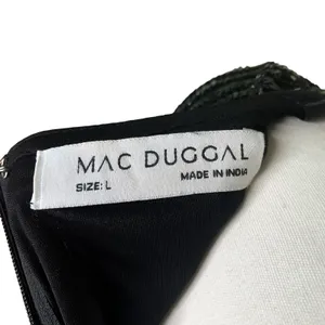 Mac Duggal R5694 Black Sequin Floral Faux Wrap Peplum Top L thumbnail 9